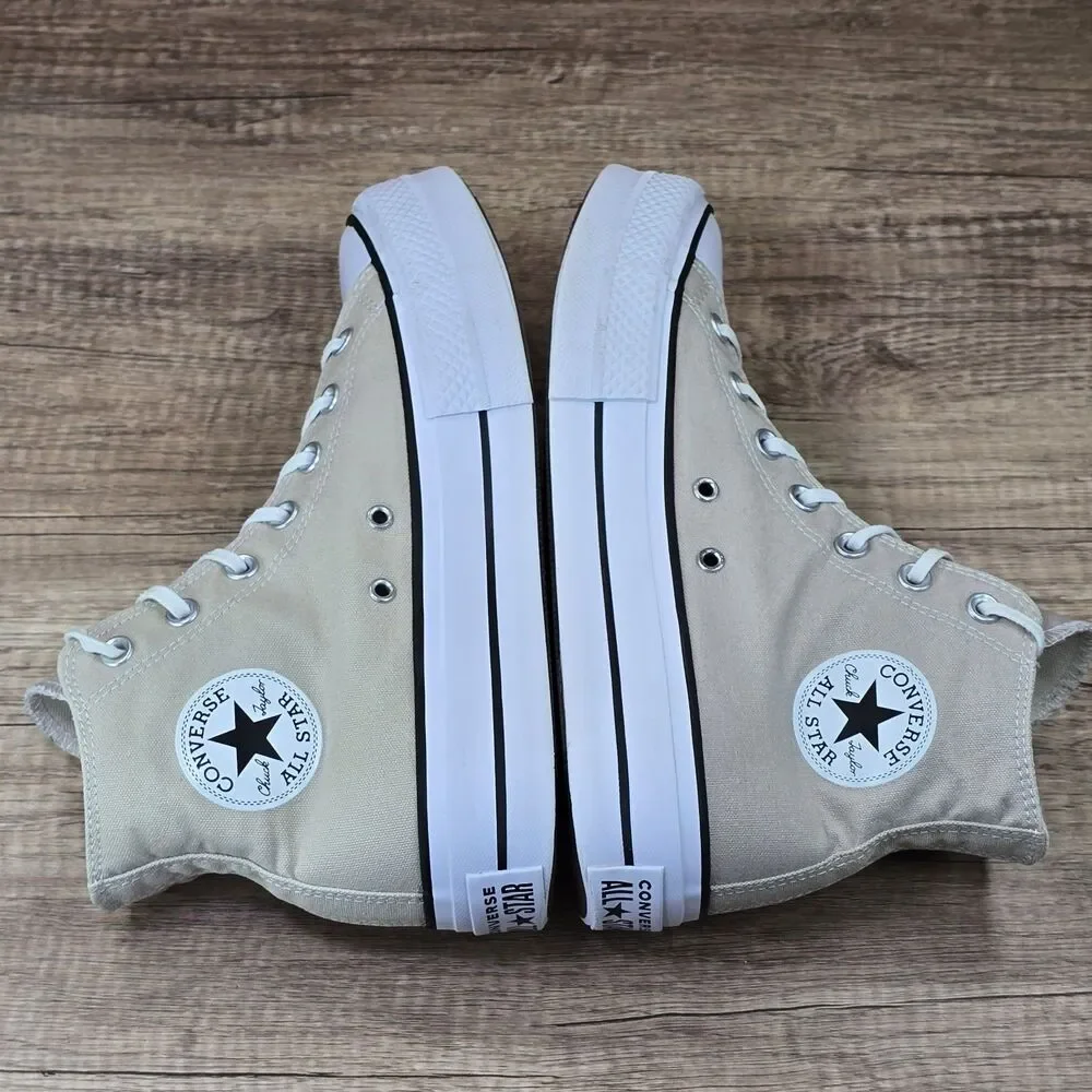 Converse Chuck Taylor All Star Lift High Women's Size 9 Tan White Platform Shoes